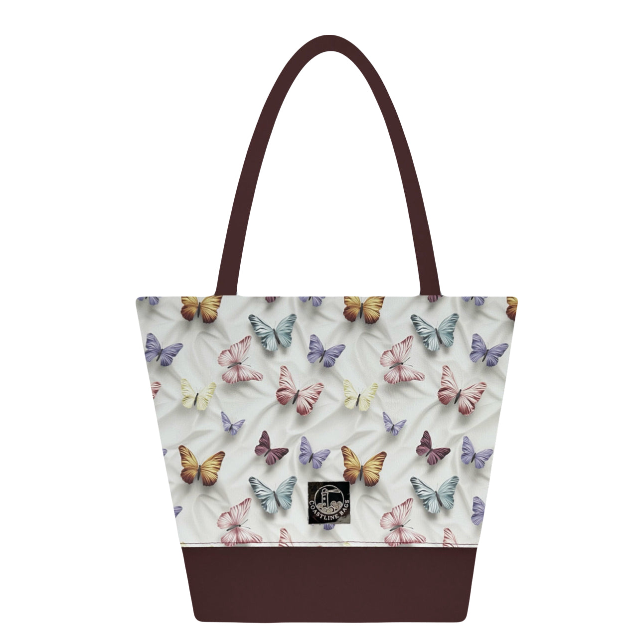 Maroon Butterfly Tote Bag