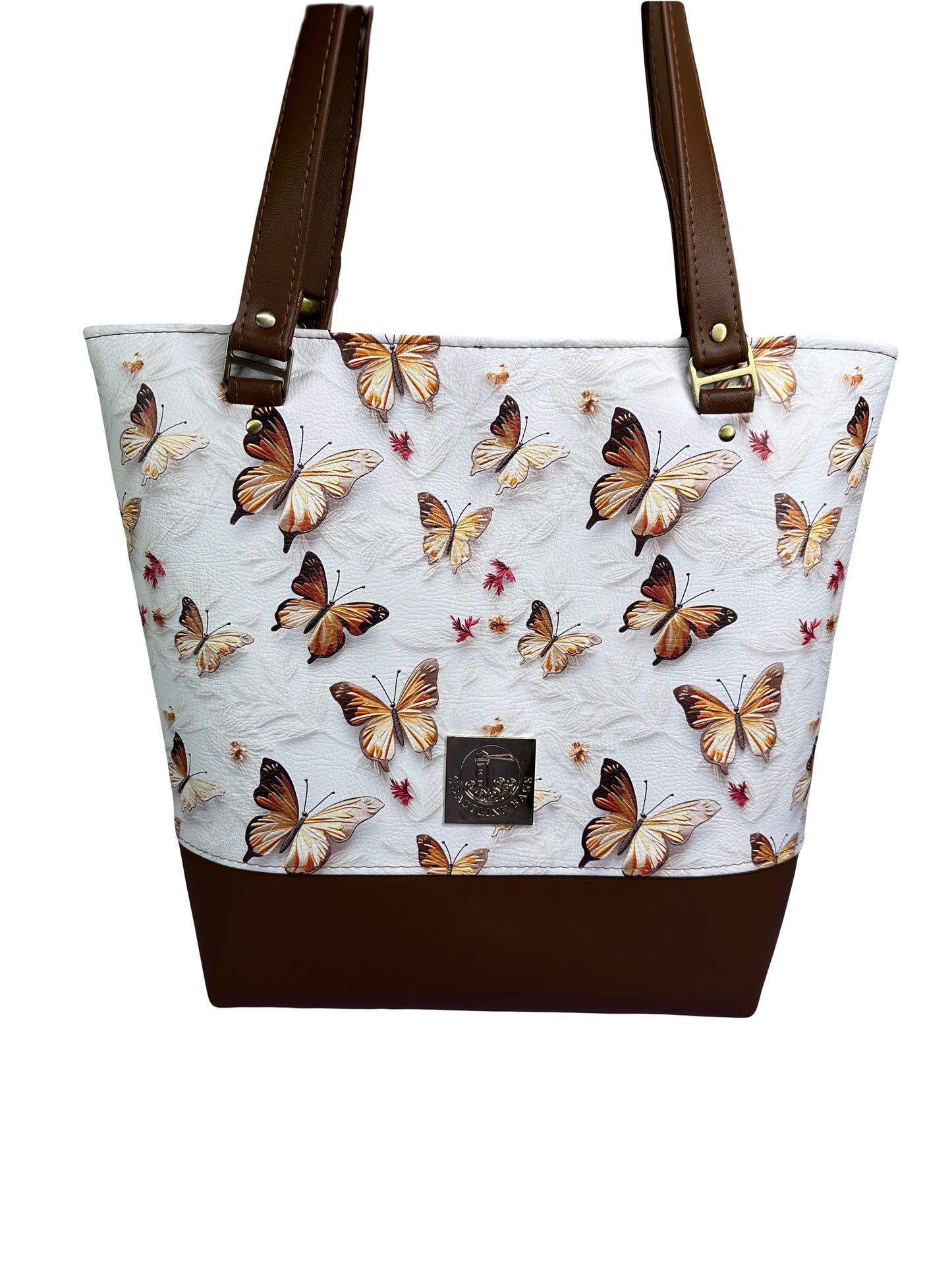 Brown Butterfly Tote Bag