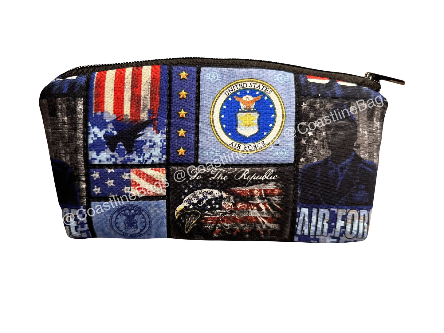 Quilted AirForce Zipper Pouch